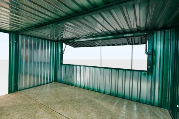 3m x 4.2m Side Linked Flat Packed Kiosk Bundle (RAL6005)