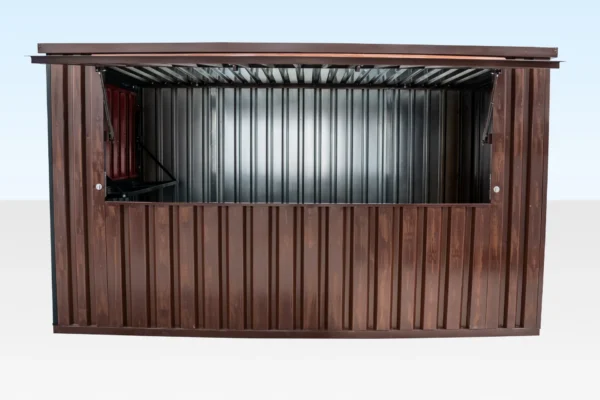 4m XL Flat Pack Kiosk – Wood Effect - Image 3