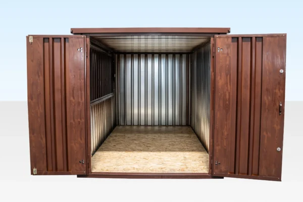 4m XL Flat Pack Kiosk – Wood Effect