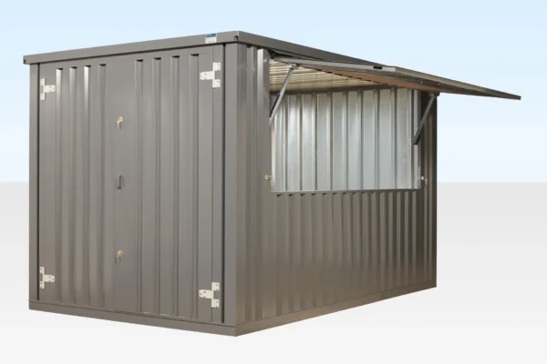 4m XL Flat Pack Kiosk (RAL7015)